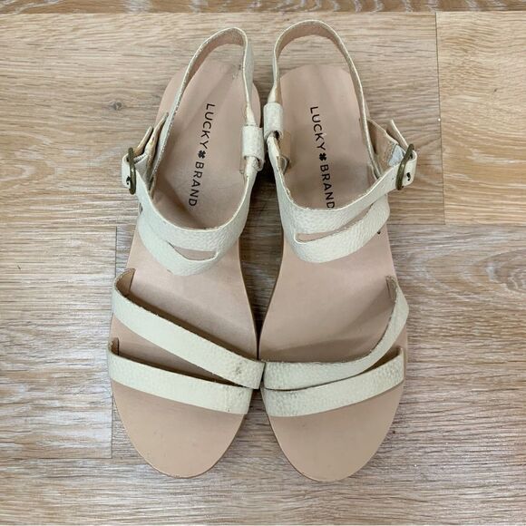 Lucky Brand Hecilia Leather Wedge Strappy Sandals - Picture 9 of 12